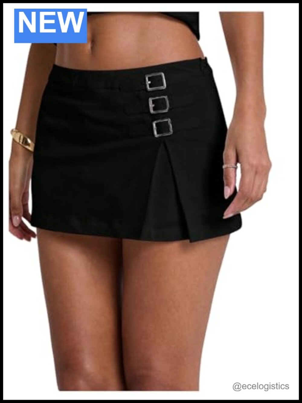 Y2K Low Waist Bodycon Mini Skirt with Buckle Night Out